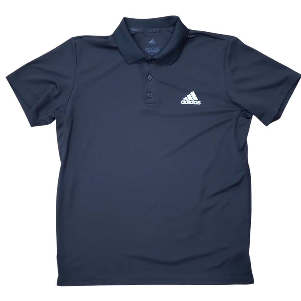 ADIDAS Black Polo Shirt Aeroready | Mens Large